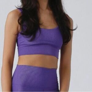 Beach Riot Ribbed Leah Purple Crop Top Sports Bra NWOT
